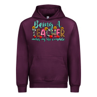 Mauve Wine being a teacher makes my life complete Urban Hoodie - Zillion Design Studio