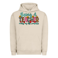 Pigment French Oak being a teacher makes my life complete Urban Hoodie - Zillion Design Studio