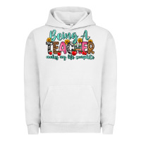 Pigment Lunar Rock being a teacher makes my life complete Urban Hoodie - Zillion Design Studio