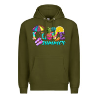 Army Green i love summer Premium Hoodie - texasbilliewilder