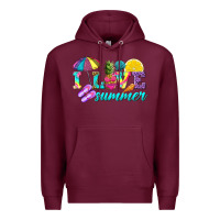 Burgundy i love summer Premium Hoodie - texasbilliewilder