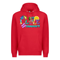 Red i love summer Premium Hoodie - texasbilliewilder