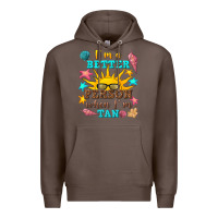 Coffee i m a better person when i m tan Premium Hoodie - texasbilliewilder