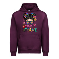 Mauve Wine hello first grade Urban Hoodie - texasbilliewilder