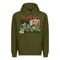 Army Green i'm just here for the snacks #soccer sister Premium Hoodie - Zillion Design Studio