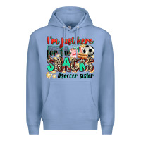 Colony Blue i'm just here for the snacks #soccer sister Premium Hoodie - Zillion Design Studio