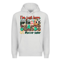 Dove Grey i'm just here for the snacks #soccer sister Premium Hoodie - Zillion Design Studio