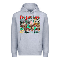 Heather Grey i'm just here for the snacks #soccer sister Premium Hoodie - Zillion Design Studio