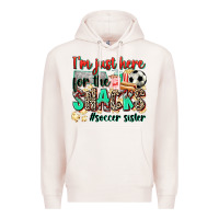 Pale Pink i'm just here for the snacks #soccer sister Premium Hoodie - Zillion Design Studio