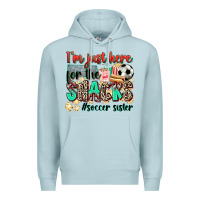 Blue Mist i'm just here for the snacks #soccer sister Premium Hoodie - Zillion Design Studio