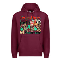 Burgundy i'm just here for the snacks #soccer sister Premium Hoodie - Zillion Design Studio