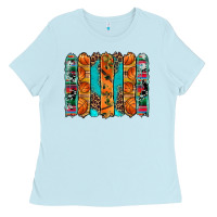 Baby Blue basketball serape cowhide turquoise leopard glitter  brushstrokes Ladies Tee - Artiststas