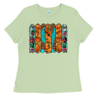 Matcha basketball serape cowhide turquoise leopard glitter  brushstrokes Ladies Tee - Artiststas