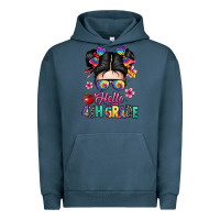 Pigment Midnight Navy hello fourth grade Urban Hoodie - texasbilliewilder
