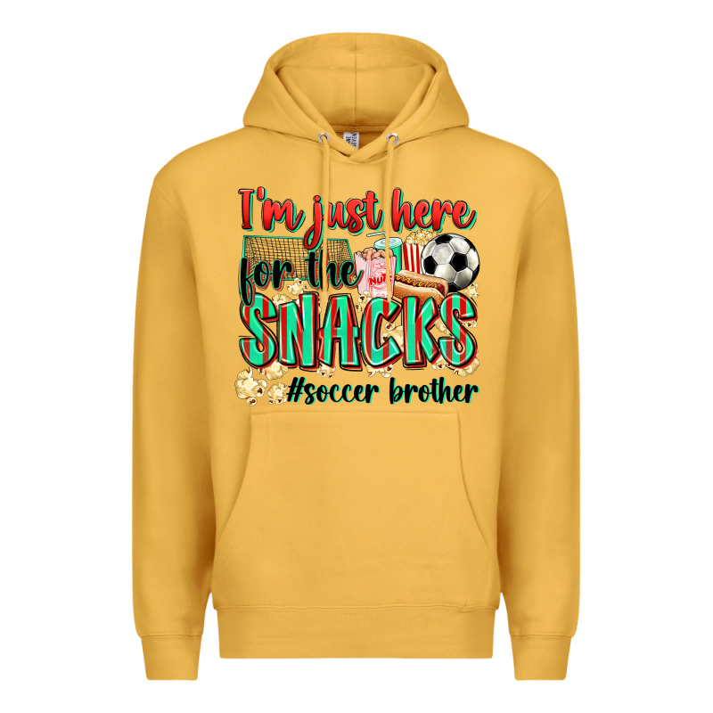 I'm Just Here For The Snacks #soccer  Brother Premium Hoodie by Zillion Design Studio | Teevron