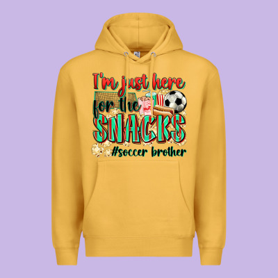 I'm Just Here For The Snacks #soccer  Brother Premium Hoodie Designed By Zillion Design Studio
