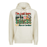 Oatmeal Heather i'm just here for the snacks #soccer  brother Premium Hoodie - Zillion Design Studio