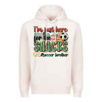 Pale Pink i'm just here for the snacks #soccer  brother Premium Hoodie - Zillion Design Studio