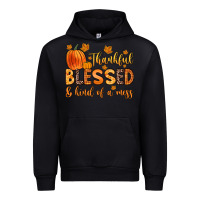 Black thankful blessed and kind of a mess Urban Hoodie - Zillion Design Studio