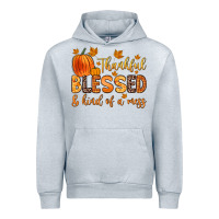 Heather Grey thankful blessed and kind of a mess Urban Hoodie - Zillion Design Studio