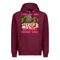 Burgundy i might text back Premium Hoodie - texasbilliewilder