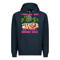 Navy i might text back Premium Hoodie - texasbilliewilder