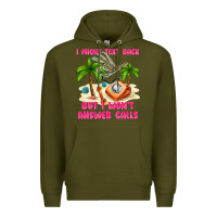 Army Green i might text back Premium Hoodie - texasbilliewilder