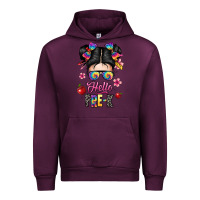 Mauve Wine hello pre k Urban Hoodie - texasbilliewilder