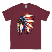 Burgundy 4th of July Indian Headdress Gypsy Spirit Skull Classic Tee - Jasminsmagicworld