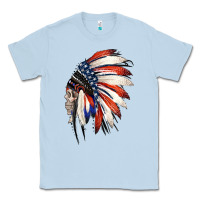 Dusty Blue 4th of July Indian Headdress Gypsy Spirit Skull Classic Tee - Jasminsmagicworld
