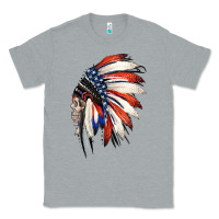 Heather Grey 4th of July Indian Headdress Gypsy Spirit Skull Classic Tee - Jasminsmagicworld