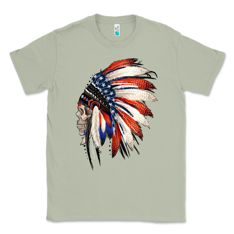 4th Of July Indian Headdress Gypsy Spirit Skull Classic Tee by Jasminsmagicworld | Teevron