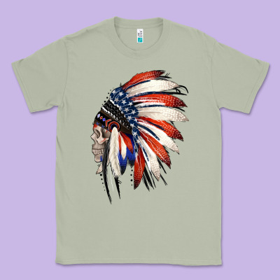 4th Of July Indian Headdress Gypsy Spirit Skull Classic Tee Designed By Jasminsmagicworld