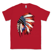 Red 4th of July Indian Headdress Gypsy Spirit Skull Classic Tee - Jasminsmagicworld