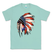Seafoam 4th of July Indian Headdress Gypsy Spirit Skull Classic Tee - Jasminsmagicworld