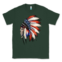 Sports Green 4th of July Indian Headdress Gypsy Spirit Skull Classic Tee - Jasminsmagicworld