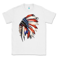 White 4th of July Indian Headdress Gypsy Spirit Skull Classic Tee - Jasminsmagicworld