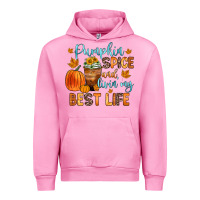 Fuchsia Pink pumpkin spice and livin  my best life Urban Hoodie - Zillion Design Studio