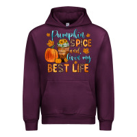 Mauve Wine pumpkin spice and livin  my best life Urban Hoodie - Zillion Design Studio