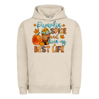 Pigment French Oak pumpkin spice and livin  my best life Urban Hoodie - Zillion Design Studio