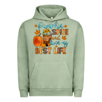 Pigment Oil Green pumpkin spice and livin  my best life Urban Hoodie - Zillion Design Studio