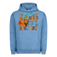 Pigment Pebble Blue pumpkin spice and livin  my best life Urban Hoodie - Zillion Design Studio