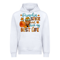 White pumpkin spice and livin  my best life Urban Hoodie - Zillion Design Studio