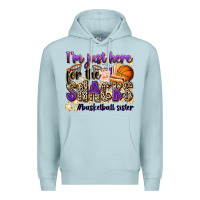 Blue Mist i'm just here for the snacks #basketball sister Premium Hoodie - Zillion Design Studio