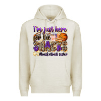 Oatmeal Heather i'm just here for the snacks #basketball sister Premium Hoodie - Zillion Design Studio