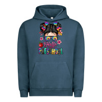 Pigment Midnight Navy hello preschool kid Urban Hoodie - texasbilliewilder