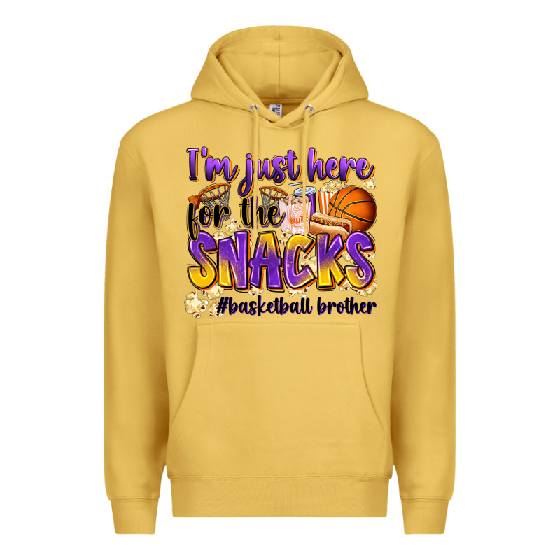 I'm Just Here For The Snacks #basketball Brother Premium Hoodie by Zillion Design Studio | Teevron