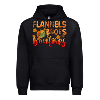 Black flannels boots and bonfires Urban Hoodie - Zillion Design Studio