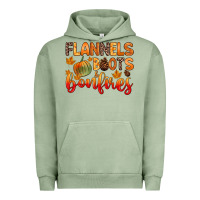 Pigment Oil Green flannels boots and bonfires Urban Hoodie - Zillion Design Studio