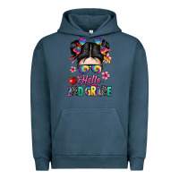 Pigment Midnight Navy hello second grade kid Urban Hoodie - texasbilliewilder